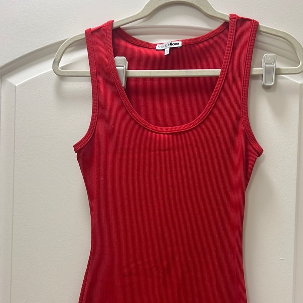 Fashion Nova Red Sleeveless Maxi Dress